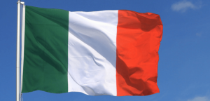 Flagrende italiensk flag