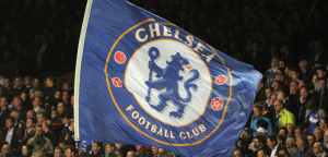 Chelsea FC fodblod klub flag og fans