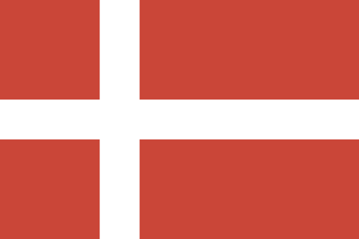 Danmarks flag Dannebrog rød og hvid